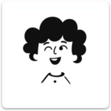 black and white doodle style hand drawn portrait of a child boy's face sticker
