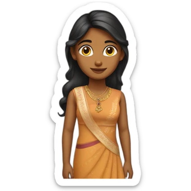 Indian girl wearing a dress sticker