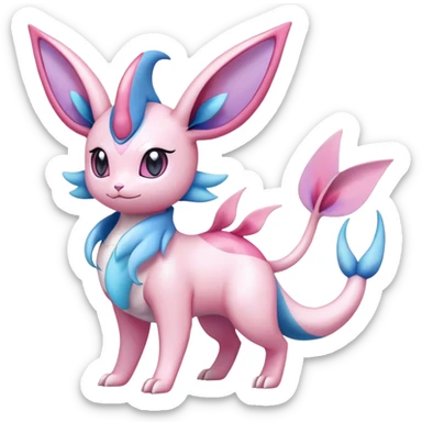 Shiny Cute Milotic-Sylveon-Espeon-Vaporeon-Dragonair-Pokémon-hybrid-fusion full body sticker