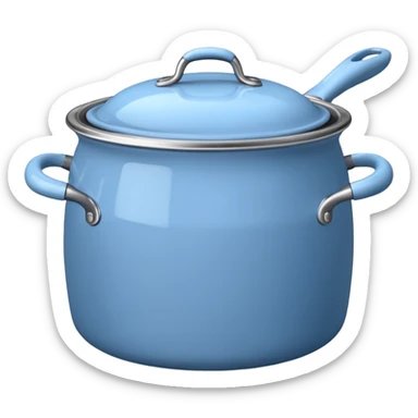 cooking pot powder blue   sticker