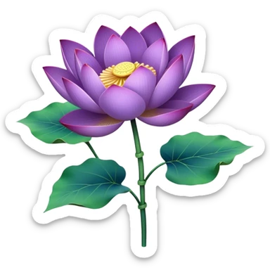 bouquet Purple Lotus,stem, Lotus leaf sticker
