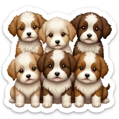Doodle dog puppy litter sticker