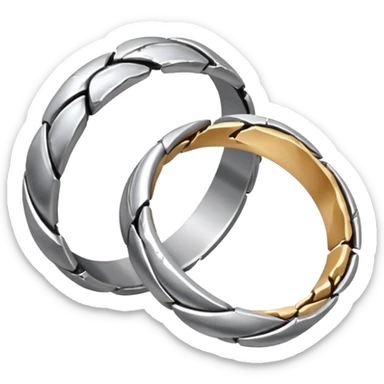 2 smashed wedding ring sticker