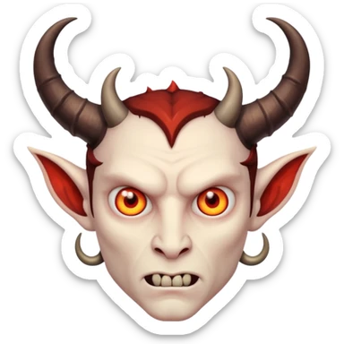 man with demon personality sticker