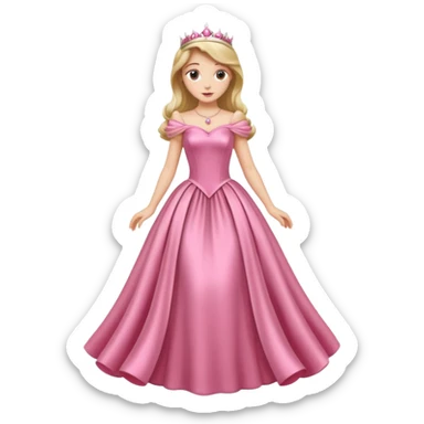 Full-length princess in a pink dress sticker