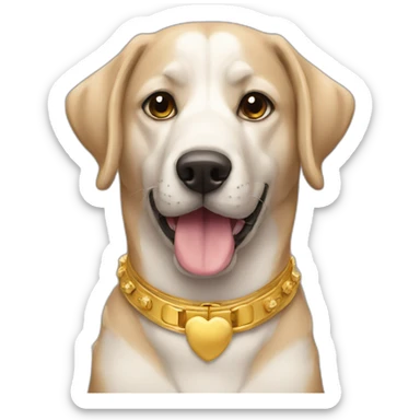 perro con collar dorado sticker