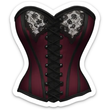 dark burgundy and black lace corset sticker