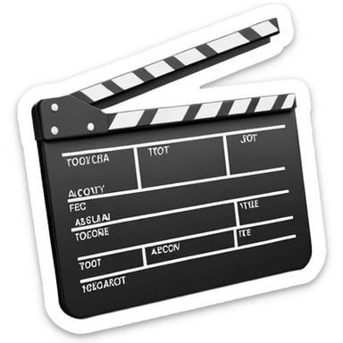 absolute minimalist movie clapperboard, just a rectangle with one diagonal line, clean design sticker