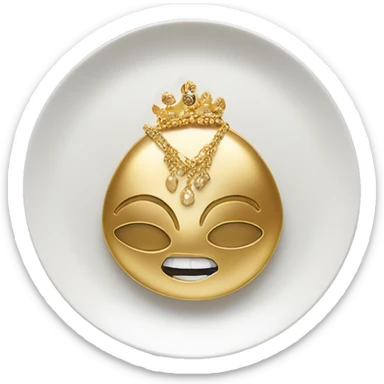 gold jewlwery on white shell plate sticker