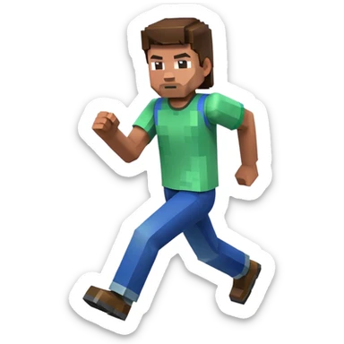 Minecraft character running sticker