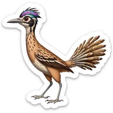 realistic roadrunner bird emoji, actual colors sticker