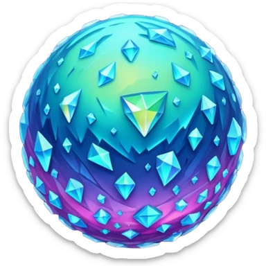 planet, surface covered in glowing crystals  sticker