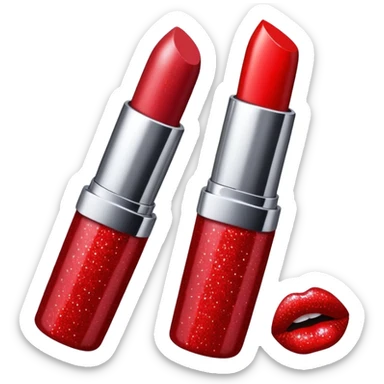 lipstick with glitter sticker