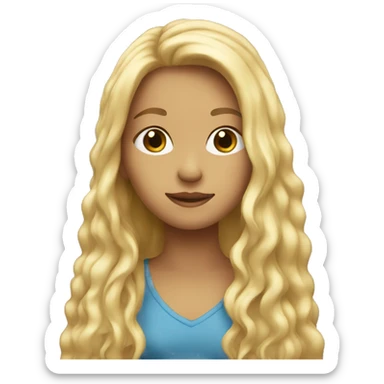 A blond girl profile with long hair sticker