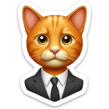 Orange cat in business suit sticker