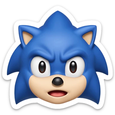 Sonic the hedgehog emoji that looks ugly and crying  sticker