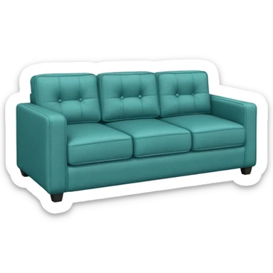 Square teal three-seater sofa  sticker