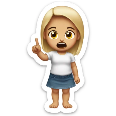 angry baby girl pointing with hand sticker