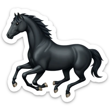 Running Black horse sticker