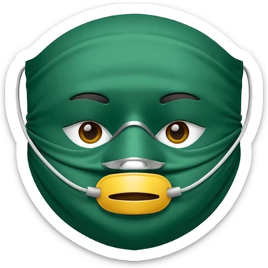 a dark green cloth face mask sticker