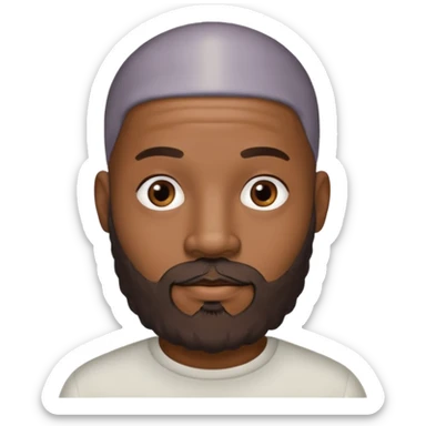 African American male bald salt & pepper beard sticker