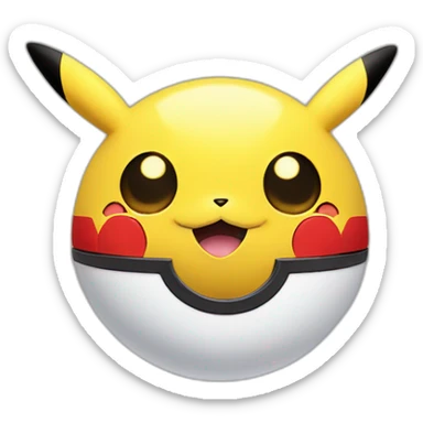 pikachu peeking out of poke ball sticker
