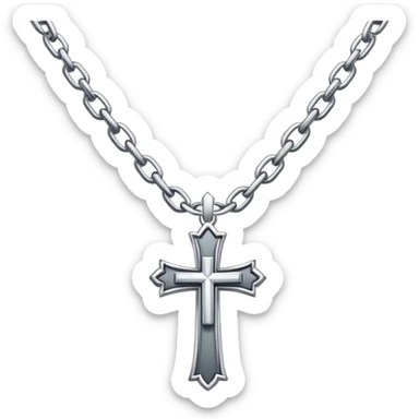 Chain necklace with a cross sticker