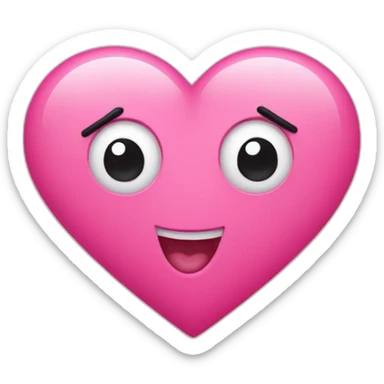heart eyed emoji with pink hearts as eyes sticker