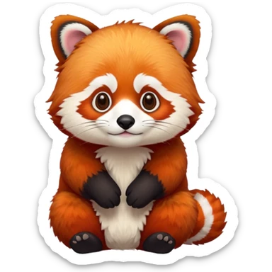 Red Panda 2d bye bye cute sticker