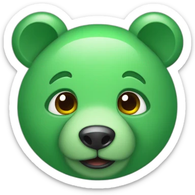 Nounours en gélatine vert  sticker