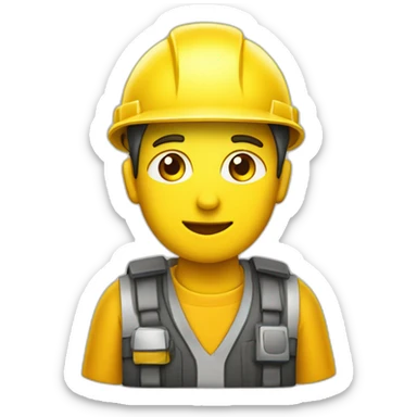 ingeniero con casco amarillo y chaleco sticker