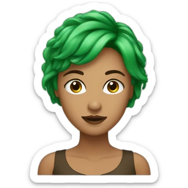 Femme avec yeux vert, cheveux court et marrons sticker