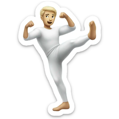 kick him with his foot sticker