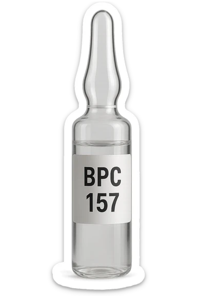 BOCCETTA DI FIALA MEDICA CON LA SCRITTA "BPC 157" SULL'ETICHETTA, iperrealistiche 4k sticker