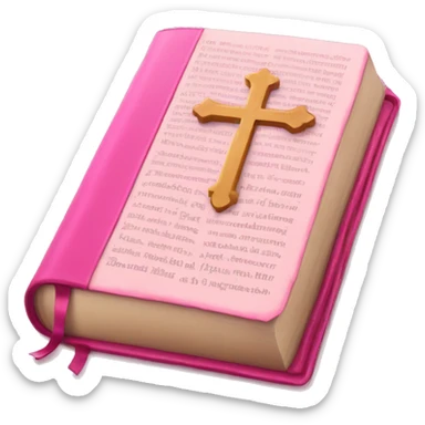 Pink cutesy catholic bible  sticker