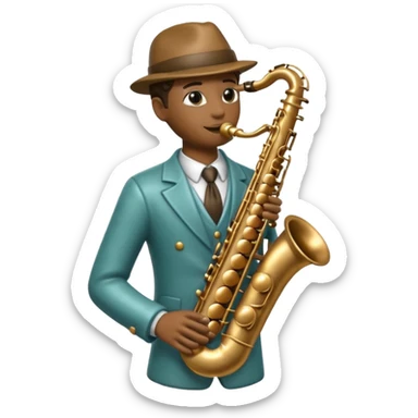 statue playing saxophone sticker