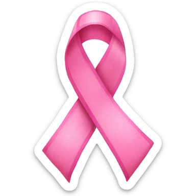 Pink ribbon with 🥐 sticker