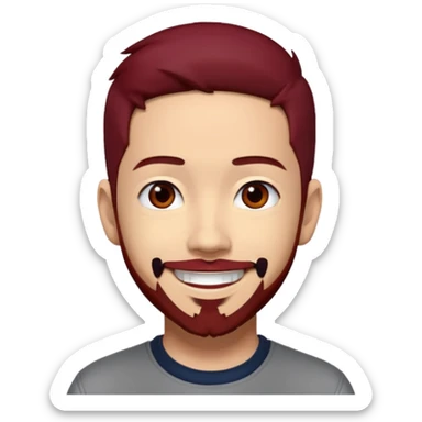 Mike Shinoda with dark red hair, brown eyes sticker