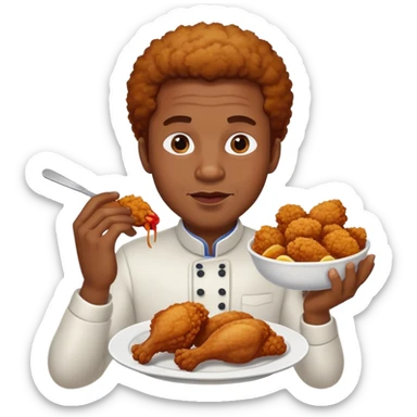 A black guy with fried chicken sticker