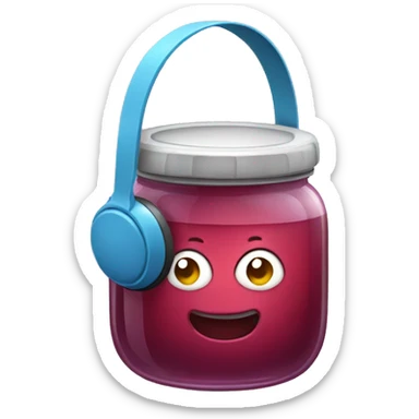Jar of jelly with headphones sticker