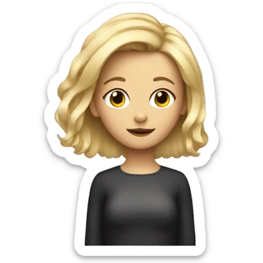 Blonde girl with uneven haircut sticker