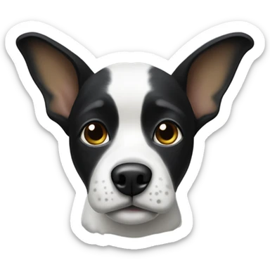Black and white dog with yoda ears sticker