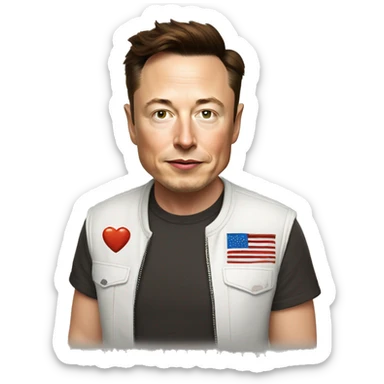 Elon musk wearing a T shirt with “I ❤️ MARS” on the front sticker