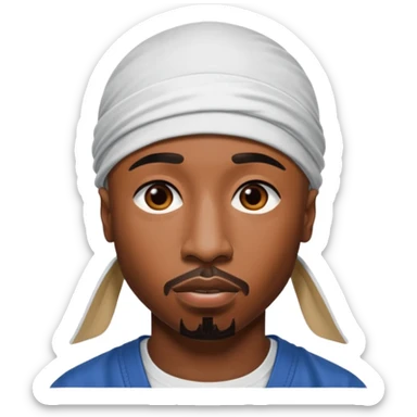 2Pac only face and durage sticker