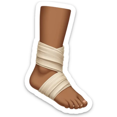 Brown Foot with ankle wrapped in gaze sticker