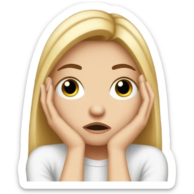  White girl ashamed of herself of hiding face in hands sticker