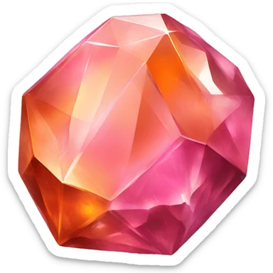 Pink and orange Crystal gemstone sticker