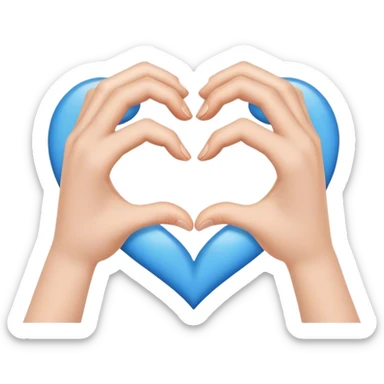 heart hands blue sticker