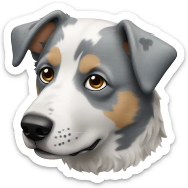 Pyrenees and blue heeler mix dog sticker