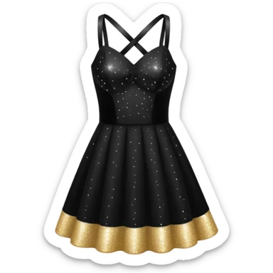 black glittery prom club dress short sticker